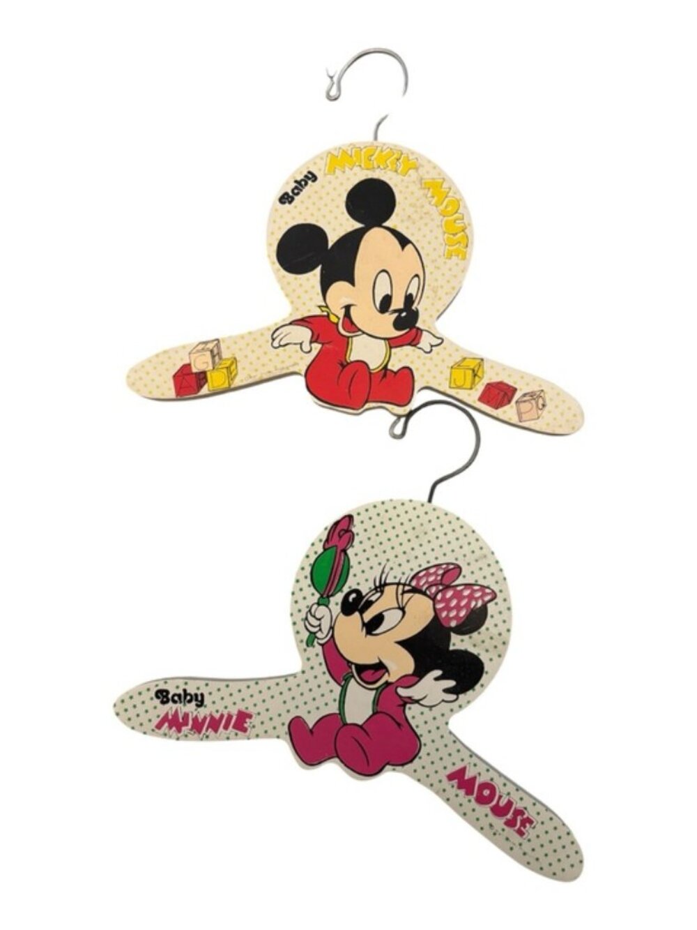 VTG 1985 Baby Mickey & Minnie Mouse Hangers Vintage Collectible